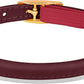 OOPSDOGGY Rolled Leather Cat Collar with Bell - Reflective Kitten Collar with Safety Elastic Strap - Adjustable Small Pet Collars for Boy Girl Cats (Burgundy)