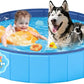 YSJILIDE Portable Dog Pool PVC Pet Swimming Pool Bathtub Collapsible, Hard Plastic for Pets to Swim and Bath (L-48"x 12" Blue)