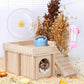 Hamster House Multi Chamber Wooden Hamster Maze Tunnel with Ladder Gerbil Hideout Castle Small Animal House Hut Habitats Cage Accessories for Hamster Rat Gerbils and Other Small Pets