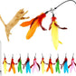 11PCS Cat Feather Toys Refills, 10PCS Feathers and 1PC String, Interactive Cat Wand Toy Replacement for Bored Indoor Adult Cats & Kittens
