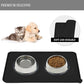 Waterproof Pet Feeding Mat with High Raised Edges, Heavier and Thicker Placemats for Cat Dog Water Bowl with BPA Free, Dogs Cats Food Mats for Messy Drinkers to Prevent Spill and Protect Floors