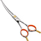 Fenice Peak 5'' Small Curved Scissors Lightweight Dog Cat Grooming Scissors with Safety Round Tip JP440C Stainless Steel Sharp Blades for Body Facial Nose Ear and Paw Hair Easy Use