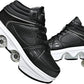 2-in-1 Roller Skates & Sneakers Unisex Retractable Wheels Outdoor Fun & Fitness Kick Roller Shoes