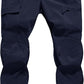 Men's Snow Ski Hiking Pants Winter Fleece Lined Softshell Outdoor Waterproof Insulated Cargo Work Pants