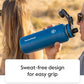 ThermoFlask Bottle with Spout Lid - Stainless Steel Water Bottles with Double-Wall Insulation & BPA-Free Spout Lids - Leak-Proof Reusable Bottles & Lids - 40 oz, Superior Blue / Mauve (2 Pack)