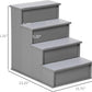 PawHut Pet Stairs, Small Pet Steps with Cushioned Removable Covering for Dogs and Cats Up to 22 Lbs., Grey