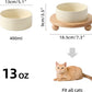 Ceramic Elevated Cat Food and Water Bowl, Kitty Bowl, Raised Cat Dish, Pet Feeder (5.1 in,1 x Beige + Stand)