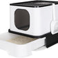RIZZARI Large Enclosed Cat Litter Box : Covered Leak-Proof Reduces Odor - for Indoor Use Cat Owners (Black)