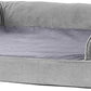 Furhaven Orthopedic Dog Bed for Large/Medium Dogs w/ Removable Bolsters & Washable Cover, For Dogs Up to 55 lbs - Faux Fur & Velvet Sofa - Smoke Gray, Large