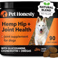 Hemp Hip & Joint Supplement for Dogs - Hemp Oil & Powder - Glucosamine Chondroitin for Dogs, Turmeric, MSM, Green-Lipped Mussel, Supports Mobility, May Reduce Discomfort (Bacon)