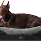EHEYCIGA Memory Foam XL Dog Bed for XLarge Sized, Extra Large Orthopedic Dog Sofa with Sides and Waterproof Liner, Washable Pet Couch with Removable Cover, 48x35x7.5 Inch, Grey/Black