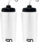 50 Strong 1 Liter Water Bottle with Straw – 2-Pack Easy-Squeeze Sports Bottles with Long Straw & Built-In Finger Grip – BPA-Free – Made in USA – Ideal for Hockey, Football, Lacrosse & Boxing