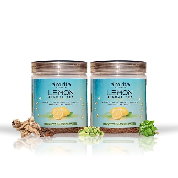 Amrita Naturals Hridya Shakti Herbal Tea Arjun Bark Instant Blend 250g x 2 Pack Caffeine Free Vegan Gluten Free No Artificial Additives Natural Plant Based Herbal Tea Powder