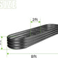 Land Guard 8×2×1ft Galvanized Raised Garden Bed Kit, 108 Gallon Capacity Raised Garden Boxes Outdoor, Oval Metal Raised Garden Beds for Vegetables, Gray(with 10 Connecting rods)