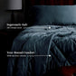 LUXOME Lightweight Blanket | 100% Rayon (Viscose) from Bamboo Fabric & Fill | Full/Queen - 86"x92" | Super Soft | Thermal-Regulating | Ocean