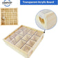 Wooden Hamster Maze with Transparent Acrylic Cover, Multi-Chamber Hamster Hideout House Hamster Toys Gerbil Maze for Dwarf Hamsters Gerbils Mice and Other Small Furry Animals