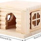Hamster Cages Natural Wooden Hamster House Flat Top Cabin Hamster