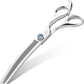 JASON 7" Curved Thinner Dog Scissors - Ergonomic Dog Grooming Scissors Silver Curved Blender Dog Shears 440C Stainless Steel Grooming Shears Professional Pet Shears For Groomer (50-Teeth)