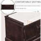 Storage Bench with 2 Drawers and 2 Cabinets, Pine Wood Pine Wood Shoe Bench with Removable Cushion for Living Room, Entryway 42.5" L x 15.9" W x 17.5" H (Espresso)