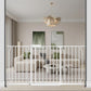 57.5"-62" Extra Wide Auto Closing Baby Safety Gate for Stairs & Doorways, Pressure Mounted No Drill Pet Gate with Walk-Through Door - Heavy Duty Childproof Gate for Toddlers, Kids, Dogs (White)