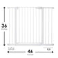 Cumbor 36" Extra Tall Baby Gate for Dogs and Kids with Wide 2-Way Door, 29.7"- 46" Width, and Auto Close Personal Safety for Babies and Pets, Fits Doorways, Stairs, and Entryways, White
