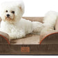 Bedsure Orthopedic Dog Bed Medium Size Dogs - Washable Medium Dog Cat Bed Waterproof, Comfort Pet Couch Sofa with Washable Removable Cover, Pets Bed with Nonskid Bottom, Brown, 28"