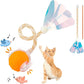 Interactive Cat Toys Ball for Indoor Cats, Automatic Agile Rolling Cat Ball with Elastic Mesh Tail, Bird Chirping & Motion Activated, 2 Tail Accessories, Kitten Toy for Bored (Orange)