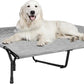Veehoo Cooling Elevated Dog Bed, XL Raised Pet Cot with Guardrail & Slope Headrest, Durable Breathable Teslin Mesh, Non-Slip Feet, Washable Dog Couch Bed for Indoor & Outdoor, X Large, Black Silver
