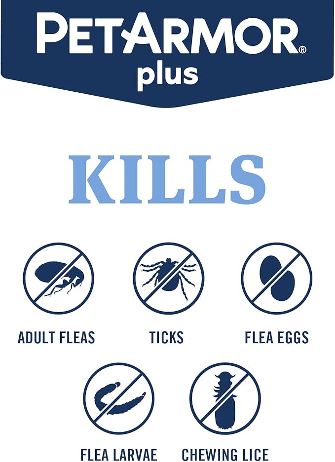 PetArmor Plus for Dogs Flea and Tick Prevention for Dogs, Long-Lasting & Fast-Acting Topical Dog Flea Treatment, 6 Count, small