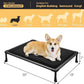 Veehoo Chew Proof Elevated Dog Bed, Durable Raised Pet Cot with Soft PP Cotton-Filled Waterproof Mat, Washable Padded Cot for Indoor, Outdoor & Camping, 35-Inch, Black