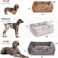 FUZI Luxury Aesthetic Dog Bed for Large Dogs with Washable Cover, Pet Couch, Pet Bed with Sides, Non-Slip Bottom, Soft and Durable Calming Dog Bed, Faux Rabbit Fur, Large 31.75x23.6x9.5 Light Brown
