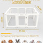 Dog Playpen, Clear Acrylic Plastic Puppy Playpen Indoor, Pet Pen for Puppy Cat Bunny, Transparent Easy Assemble Foldable Whelping Box for Dogs, Puppy Playpen with Gate (23.6" Height, 10PCS)