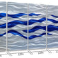 SYGALLERIER Abstract Coastal Metal Wall Art Handcrafted Big 3D Blue and Silver Artwork Modern Sea Waves Pictures Contemporary Sculpture for Living Room Bedroom Bathroom Decor