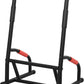 Sunny Health & Fitness Power Tower, Dip Bar, Push-Up & Pull Up Assisting Parallette Station w Optional Rock Climbing Grip Trainer