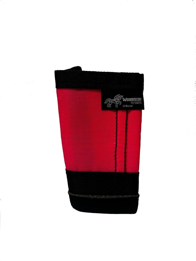 Warrior Fly Boots for Horses - Breathable Mesh Horse Boots for Fly Protection & Leg Comfort - Set of 4 (Lil Warrior, Neon Pink)