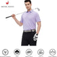 Mens Golf Shirt Moisture Wicking Dry Fit Performance Sport Short Sleeve Striped Golf Polo Shirts for Men