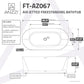 ANZZI 67" Freestanding Air Jetted Whirlpool Bathtub - White Acrylic Soaking Tub with LED Lights & Touch Controls | FT-AZ067