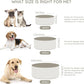 SPUNKYJUNKY Ceramic Dog and Cat Bowl Set with Wooden Stand, Modern Cute Weighted Food Water Set for Large Size Dogs (7.6 Cups, 2 × Grey)