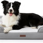 Soft Touch Orthopedic Dog Bed for Large Dogs with Faux Fur Top, Waterproof Pet Couch Bed with Removable Washable Cover and Supportive Foam Filling (Grey, Large)