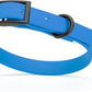 Dogline Biothane Waterproof Dog Collar Strong Coated Nylon Webbing with Black Hardware Odor- Proof for Easy Care Easy to Clean High Performance Fits Small Medium or Large Dogs, Cerulean Blue