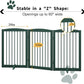 Freestanding Pet Gate for Dogs, Foldable Wooden Dog Gate for House Indoor, Step Over Pet Puppy Safety Fence for Stair, Doorway,Hall, Support Feet Included,3 Panels 32",Green