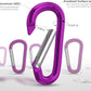 sprookber 3" Aluminum Carabiner D Ring, Caribeener Clips, Spring Snap Hook for Keychain Clip, Set of 10