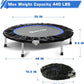 BCAN 38"/40''/48'' Foldable Mini Trampoline Fitness Trampoline with Safety Pad,Rebounder Exercise Trampoline for Adults Indoor/Garden Workout,Max Load 300lbs/440lbs