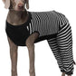 Kuoser Dog Recovery Suit, Anti Licking Dogs Rear Leg Sleeve, Abdominal Dog Surgical Suit with Pants Cover Protect Wounds, Dogs Elbow Protector Soft Pet Surgery Onesie Cone Alternative, Black 3XL