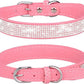 Xs Dog Collar Girl, Extra Small Dog Collar with Rhinestones, Pretty Diamond Fancy Crystal Glitter Jewel Bling Puppy Collars for Small Medium Large Breed Pet Female Dogs Cats Kitten, Pink XSmall