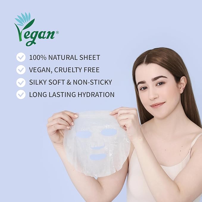 Hydrating Soothing Sheet Masks Gift Set for Skincare, Korean Vegan Sheet Mask for Dry, Sensitive Skin, Calming, Smoothing, Brightening, Collagen, Ceramide, Cica, Hyaluronic Acid 30EA