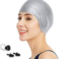 Swimming Cap, Silicone Swim Cap for Women Men, Durable Non-Slip Waterproof Swim Cap Protect Ears, Long Hair for Adults, Older Kids