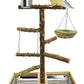 Tfwadmx Bird Perch Natural Wood Stand Toy Parrot Play Stand Platform and Hanging Bird Nests Bird Cage with Removable Tray and 2 Stainless Steel Cups for Parakeets Canaries Cockatiels Conure Lovebirds