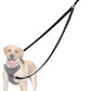 PetBonus Two Point Control Dog Leash, Works with No Pull Harnesses, No Tangle Training Leashes, Soft Padded and Reflective Walking Lead, Converts to Single Lead for Medium Large Dogs (Black)