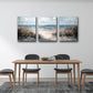 TTHYUEWS Canvas Wall Art For Living Room Wall Decor For Bedroom Modern Office Canvas Art Office Decor Blue Sea Beach Wall Paintings Prints Pictures Artwork Ready To Hang Home Decor 16" X 24"3 Piece